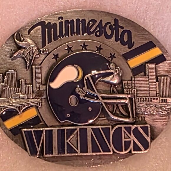 Vintage 1994 Metal Belt Buckle, Nice Minnesota Vikings, Football, NFL, Nice West - Picture 1 of 4